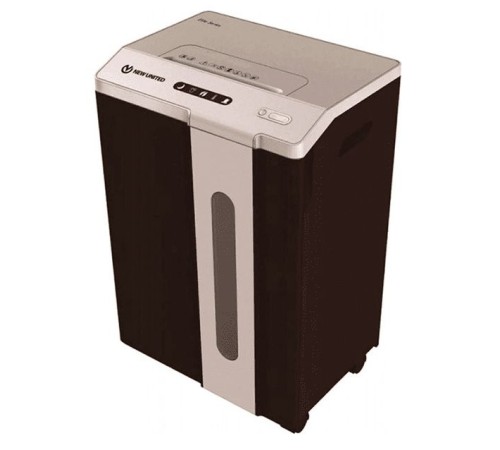 Шредер New United Etalon ET-15M серый (секр.P-5)/перекрестный/15лист./25.6лтр./скрепки/скобы/пл.карты/CD