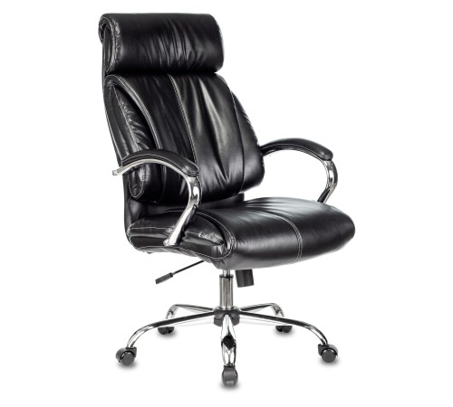 Кресло руководителя Бюрократ T-9904NSL черный Leather Venge Black искусственная кожа с подголов. крестовина металл хром
