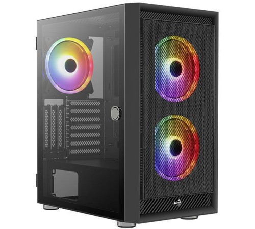 Корпус Aerocool Graphite-G-BK-v2 черный без БП ATX 3x140mm 2xUSB3.0 audio