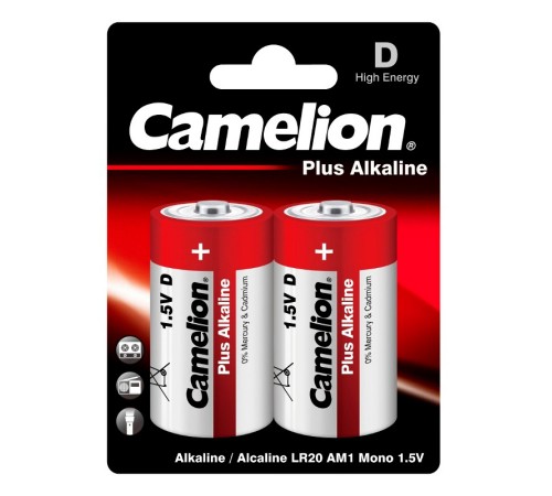 Батарея Camelion Plus Alkaline LR20-BP2 D 20000mAh (2шт) блистер Батарея Camelion Plus Alkaline LR20-BP2 D 20000mAh (2шт) блистер