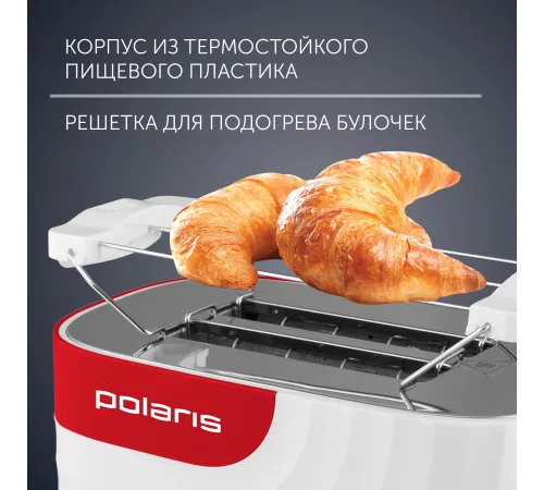 Тостер Polaris PET 0720 700Вт белый/красный Тостер Polaris PET 0720 700Вт белый/красный