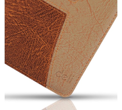 Блокнот Deli 7921 205х143мм искусст. кожа 160л светло-коричневый/коричневый
