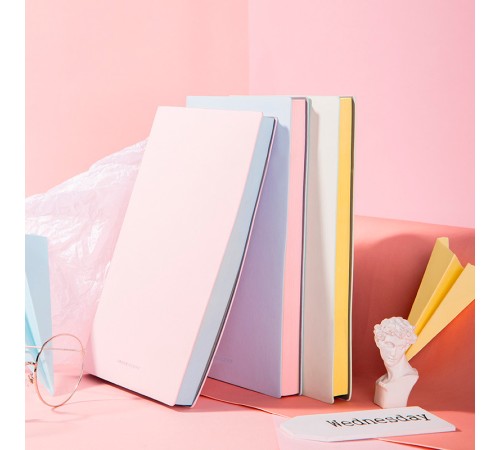Блокнот Deli 22283LT-PINK 210х143мм искусст. кожа 96л светло-розовый
