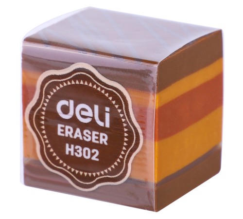 Ластик Deli EH302 прямоугольный 35x35x35мм ассорти индивидуальная картонная упаковка