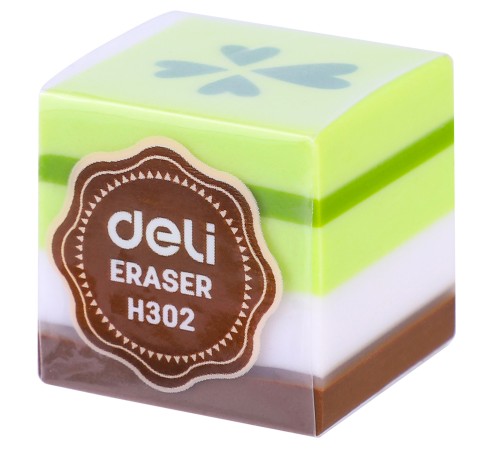 Ластик Deli EH302 прямоугольный 35x35x35мм ассорти индивидуальная картонная упаковка