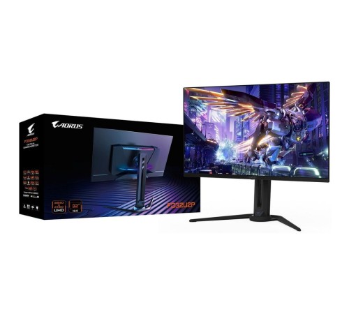 Монитор 31.5" Gigabyte AORUS FO32U2P-EK Black  (QD-OLED, 3840 х 2160, 240Hz, 250 cd/m, 1000:1, 2xHDMI 2.1, DP 2.1, DP 1.4 3xUSB 3.2, USB Type-C)