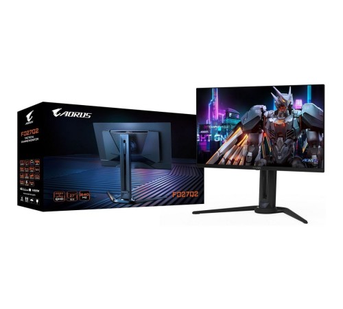 Монитор 27" Gigabyte AORUS FO27Q2-EK Black (OLED, 2560×1440, 240Hz, 250 cd/m, 1000:1, 2xHDMI 2.1, DP 1.4 3xUSB 3.2, USB Type-C)