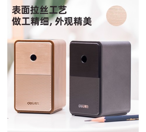 Точилка для карандашей механическая Deli 71160Brown 1 отверстие пластик коричневый Точилка для карандашей механическая Deli 71160Brown 1 отверстие пластик коричневый