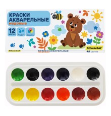 Краски акварельные Silwerhof 961139-12 Веселые друзья медовые 12цв. без кисти картон.кор.
