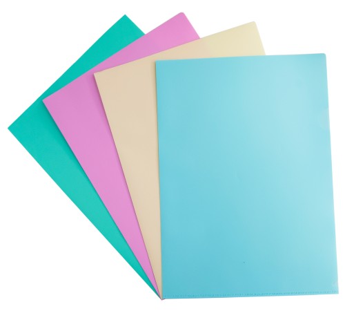 Папка-уголок Бюрократ Pastel -EPAST/BLUE A4 пластик 0.18мм голубой