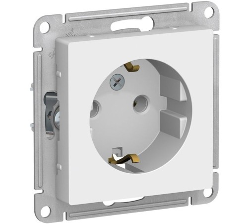 Розетка силовая Schneider Electric AtlasDesign (ATN000143) скрыт. зазем. IP20 белый