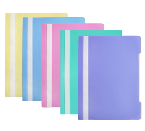 Папка-скоросшиватель Бюрократ Pastel -PSLPAST/PINK A4 прозрач.верх.лист пластик розовый 0.14/0.18
