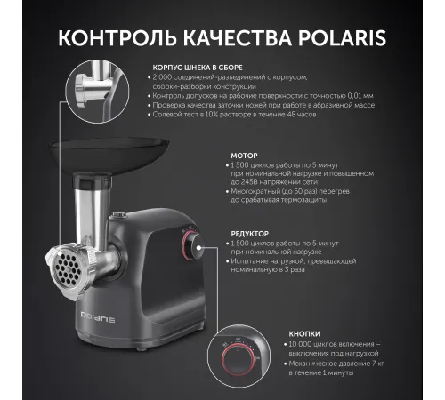 Мясорубка Polaris PMG 1872 1800Вт серый Мясорубка Polaris PMG 1872 1800Вт серый