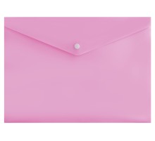 Конверт на кнопке Бюрократ Pastel -PKPAST/PINK A4 пластик 0.18мм розовый