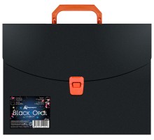 Портфель Бюрократ Black Opal BLPP01OR 1 отдел. A4 пластик 0.7мм черный/оранжевый