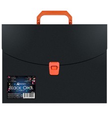 Портфель Бюрократ Black Opal BLPP01OR 1 отдел. A4 пластик 0.7мм черный/оранжевый