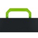Портфель Бюрократ Black Opal BLPP01LETT 1 отдел. A4 пластик 0.7мм черный/салатовый