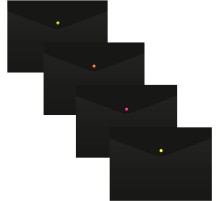 Конверт на кнопке Бюрократ Black Opal BLPK803A4/1 A4 пластик 0.18мм черный (упак.:4шт)