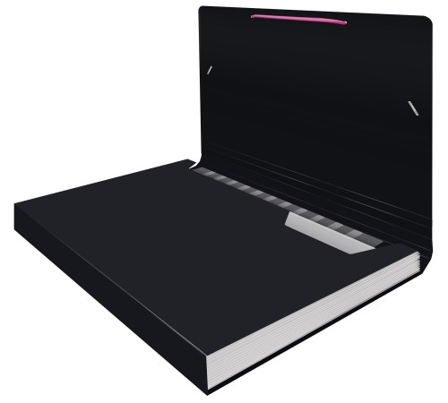 Портфель Бюрократ Black Opal BLPP13 13 отдел. A4 пластик 0.7мм черный/ассорти