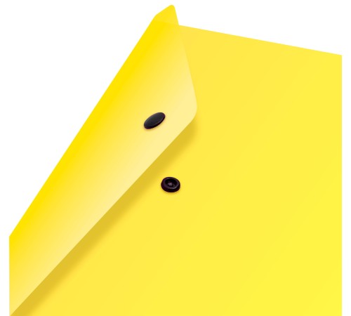 Конверт на кнопке Бюрократ Double Neon DNEPK803A4YEL A4 пластик 0.18мм желтый