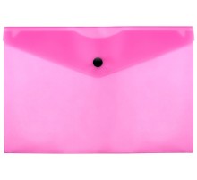 Конверт на кнопке Бюрократ Double Neon DNEPK804A5PINK A5 пластик 0.18мм розовый