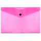 Конверт на кнопке Бюрократ Double Neon DNEPK804A5PINK A5 пластик 0.18мм розовый