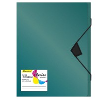 Папка-короб на резинке Silwerhof Perlen 255121-75 пластик 0.18мм A4 зеленый металлик