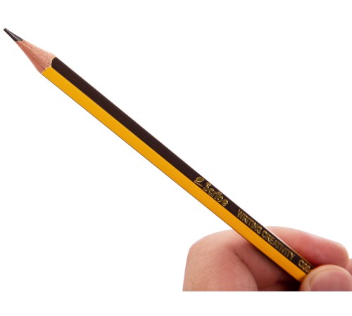 Карандаш чернографит. Deli EC004-HB HB шестигран. ластик коробка картонная (12шт)