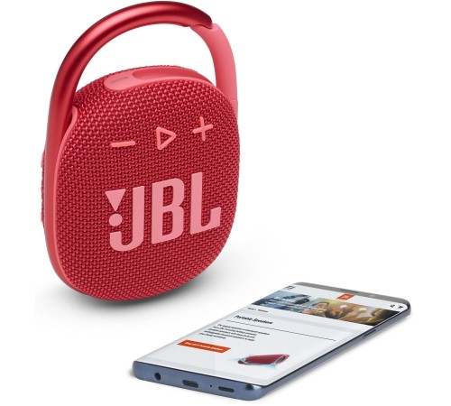 Колонка порт. JBL Clip 4 красный 5W 1.0 BT 15м 500mAh (JBLCLIP4RED)