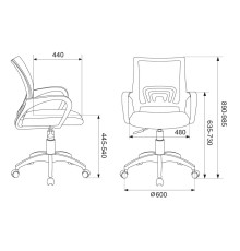 Кресло Бюрократ CH-W695NLT розовый TW-06A TW-13A сетка/ткань крестовина пластик пластик белый