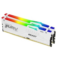 Комплект модулей памяти Kingston 64GB DDR5 6000 DIMM CL30 FURY Beast White RGB EXPO Non-ECC Unbuffered DIMM (Kit of 2) 2RX8 30-36-36 1.4V 288-pin 16Gbit