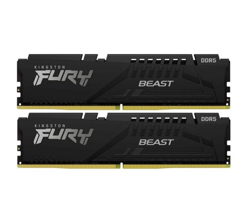 Комплект модулей памяти Kingston 64GB DDR5 6000 DIMM CL30 FURY Beast Black XMP Non-ECC Unbuffered DIMM (Kit of 2) 2RX8 30-36-36 1.4V 288-pin 16Gbit Комплект модулей памяти Kingston 64GB DDR5 6000 DIMM CL30 FURY Beast Black XMP Non-ECC Unbuffered DIMM (Kit of 2) 2RX8 30-36-36 1.4V 288-pin 16Gbit