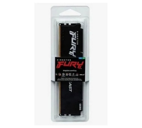 Модуль памяти Kingston 16GB DDR5 6400 CL32 FURY Beast Black XMP Non-ECC Unbuffered DIMM 1RX8 32-39-39 1.4V 288-pin 16Gbit