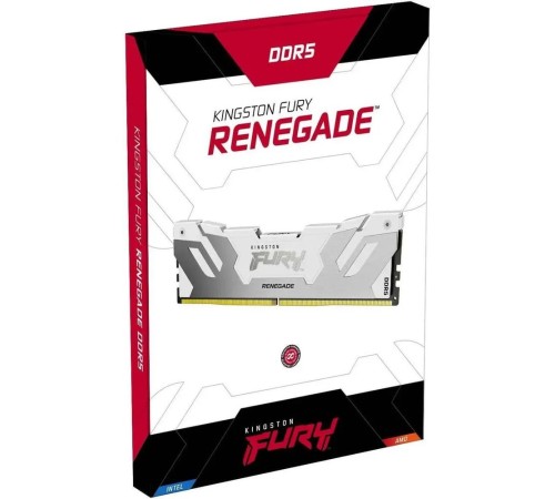 Оперативная память Kingston Fury Renegade KF564C32RW-16 DDR5 -  1x 16ГБ 6400МГц, DIMM,  White,  Ret
