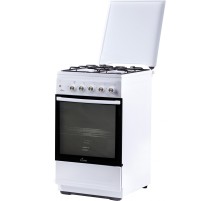 Плита Газовая Flama N FG 24236 W белый (металлическая крышка) реш.сталь