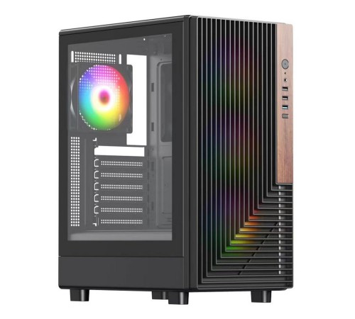 Корпус ACD Citadel 101 ATX, Black, USB3.0*1 + USB2.0*2 + HD AUDIO, 1*12cm H1 argb fan at rear, 3*12cm H1 argb fas at front, TG