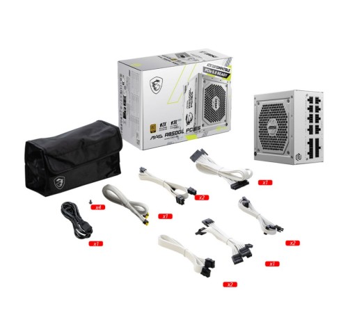 Блок питания MSI MAG A850GL PCIE5 WHITE , 850W, 80+ Gold, полностью модульный, ATX 3.0, PCIE5, RTL