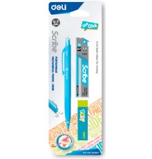 Карандаш механический Deli CU996 0.5мм пласт. корпус с ластиком/запасные стержни блистер