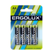 Батарея Ergolux Alkaline LR6-BL4 AA 1250mAh (4шт) блистер