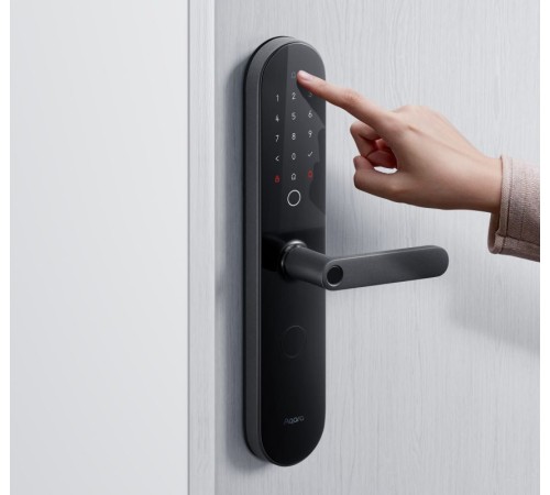 Умный замок Aqara N100 (Zigbee) врезной разбл.отпеч.паль. черный (ZNMS16LM)