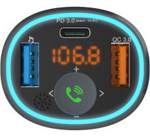 Автомобильный FM-модулятор Ritmix FMT-B300 черный BT USB (80000849)