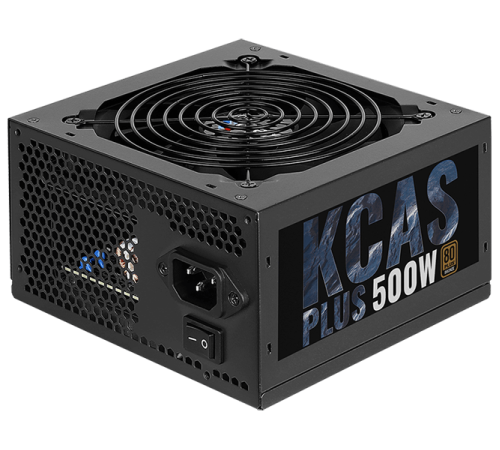 Блок питания Aerocool 500W Retail KCAS PLUS 500W ATX12V Ver.2.4, 80+ Bronze, fan 12cm, 550mm cable, 20+4P, 4+4P, PCIe 6+2P x2, PATA x4, SATA x7 (KCAS PLUS 500W)