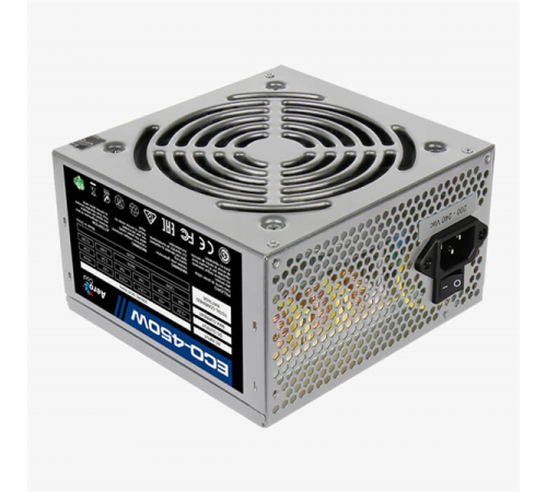 Блок питания Aerocool 650W Retail ECO-650W ATX v2.3 Haswell, fan 12cm, 400-mm cable, power cord, 20+4P, 12V 4+4P, 1x PCI-E 6+2P, 5x SATA, 3x PATA, 1x FDD (ECO-650W)
