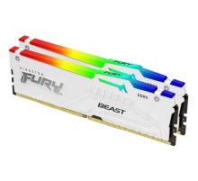 Модуль памяти Kingston 32GB 6000Mhz DDR5 CL36 K2 Fury Beast White RGB kit 2*16 CL36