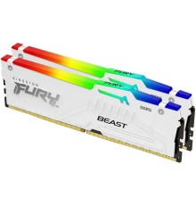 Модуль памяти Kingston 32GB 6000Mhz DDR5 CL36 K2 Fury Beast White RGB kit 2*16 CL36