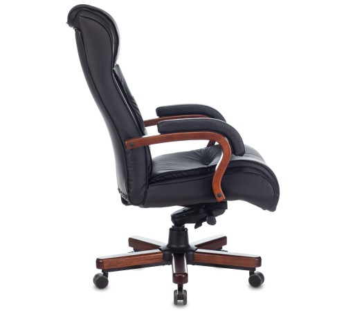 Кресло руководителя Бюрократ T-9926WALNUT черный кожа крестовина металл/дерево