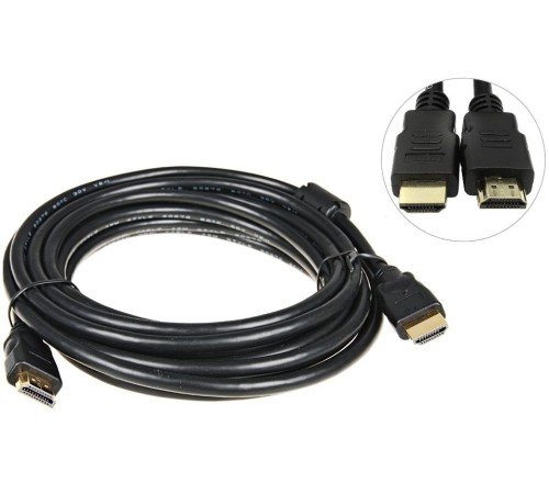 Кабель соединительный аудио-видео Premier 5-813 HDMI (m)/HDMI (m) 5м. феррит.кольца Позолоченные контакты черный Кабель соединительный аудио-видео Premier 5-813 HDMI (m)/HDMI (m) 5м. феррит.кольца Позолоченные контакты черный