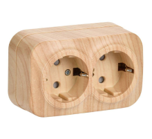 IEK ERH24-K34-16 РСш22-3-ХС Розет. 2-ая с з/к и з/ш о/у 16А GLORY сосна