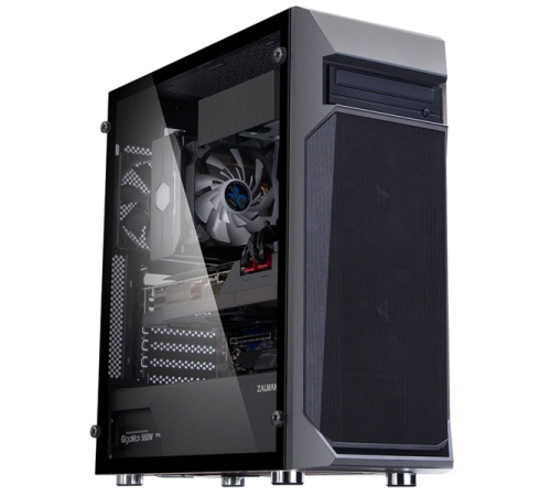 Корпус ZALMAN Z1 PLUS, ATX, BLACK, WINDOW, 1x5.25", 2x3.5", 3x2.5", 1xUSB2.0, 2xUSB3.0, FRONT 2x120mm, REAR 1x120mm (Z1 PLUS)