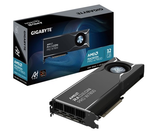 Видеокарта Gigabyte PRO W7800 AI TOP 32GB GDDR6 256bit mDP 3xDP BLOWER RTL